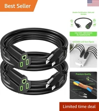 4FT Power Extension Cord 2 Pack - Heavy-Duty Grounded for Indoor & Outdoor Use