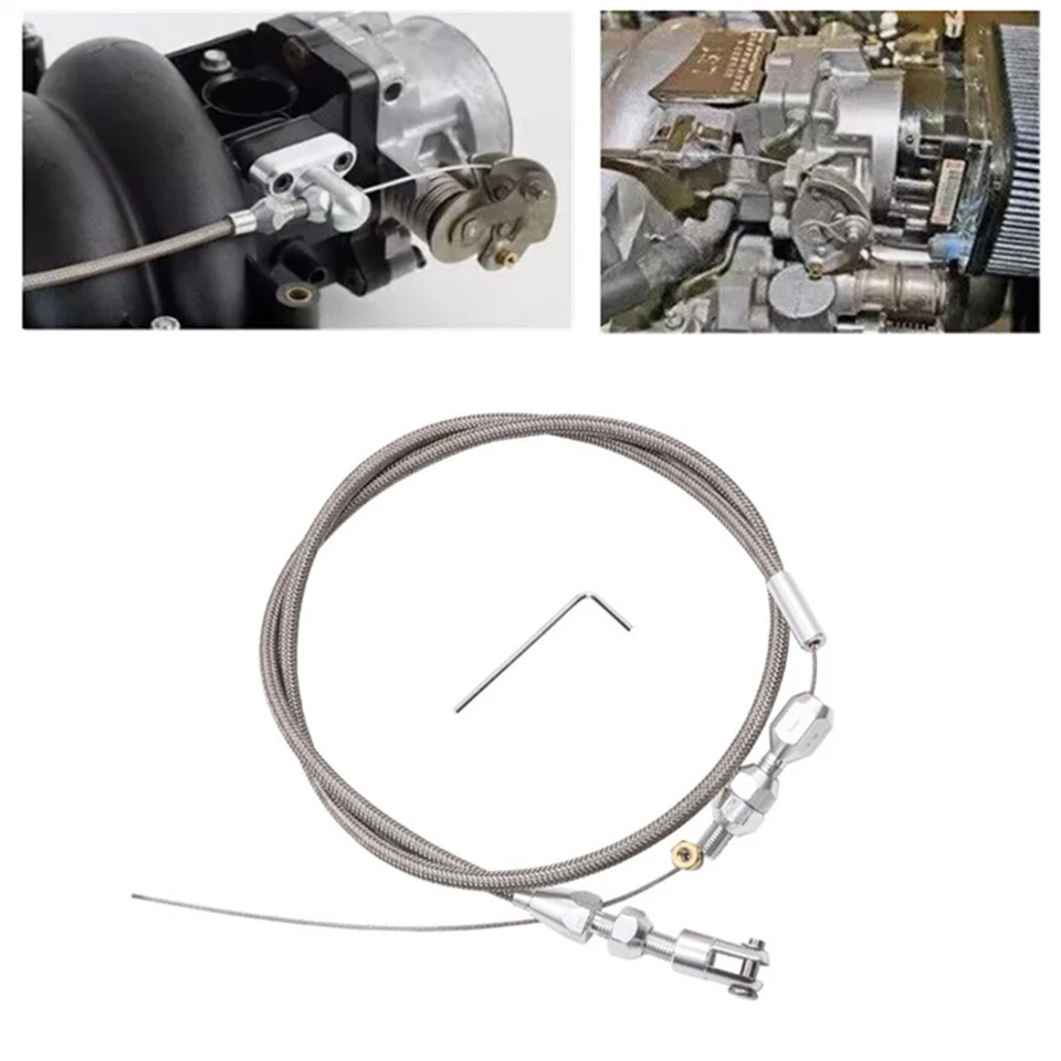 36 In Length Adjustable Car Throttle Cable Accelerator Cable Replacement Silver Foto 4 de 4