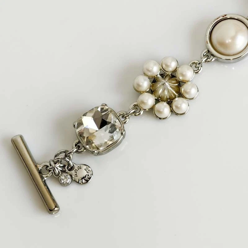 Novo 7" Ann Taylor Pulseira Estação Pérola Presente Chique Feminino Festa Férias Joias - Imagem 4 de 4