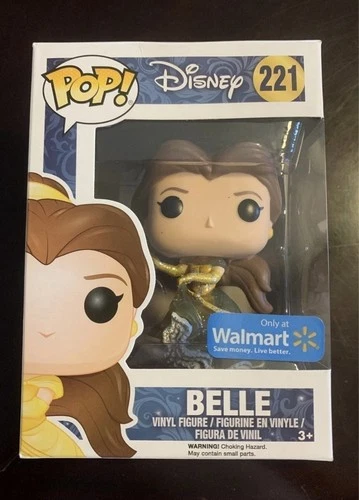 Disney Beauty & The Beast Belle Glitter Funko Pop! 221 in Pop Protector