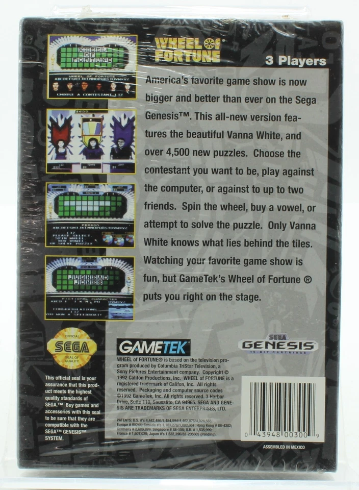 Wheel Of Fortune (Cardboard Box) Sega Genesis - Sealed V-Overlap - 1992 - Image 2 of 4