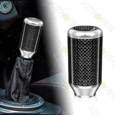 Silver Racing Aluminum Carbon Fiber 5 6-speed Manual Mt Shift Shifter Knob