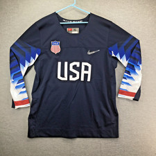 Nike Team USA Hockey Jersey Shirt XL Navy Blue Winter Olympics 2018