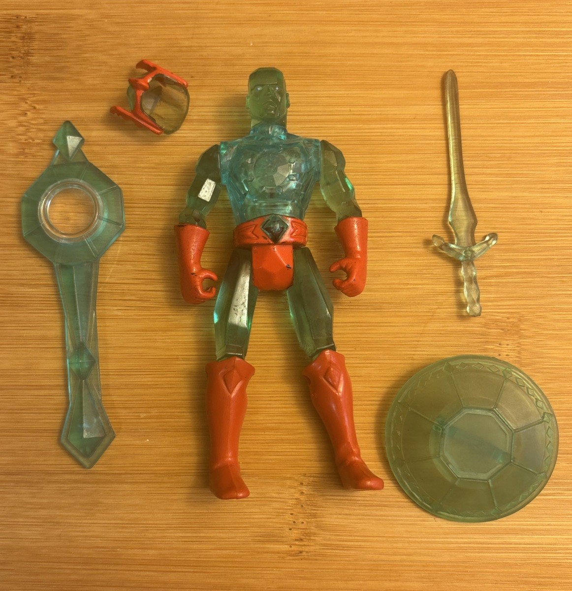 REMCO CRYSTAR FIGURE ORIGINAL SWORD HELMET SHIELD VINTAGE 80S TOYS