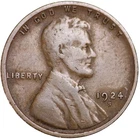 1924 S Lincoln Cent Good - Very Good  (G-VG) Circulated Condition Copper Penny
