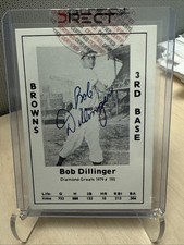 1979 Diamond Greats #195, BOB DILLINGER Signed / Autograph, St. Louis Browns