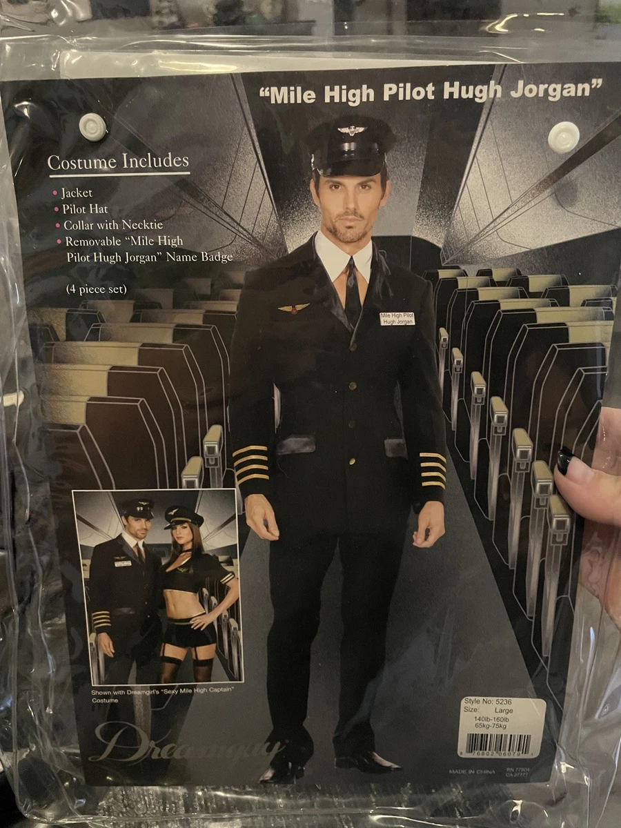Black Pilot & Stewardess Costumes for Men for sale | eBay