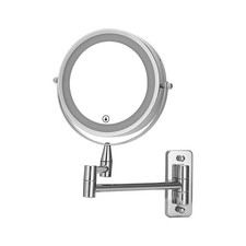 5x Magnifying Wall Mounted Bathroom Mirror Shaving MakeUp Extending W/ LED Light