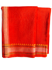 Traditional Red Cotton Dhoti for Men for Pooja, Temple, Wedding  Festival Use