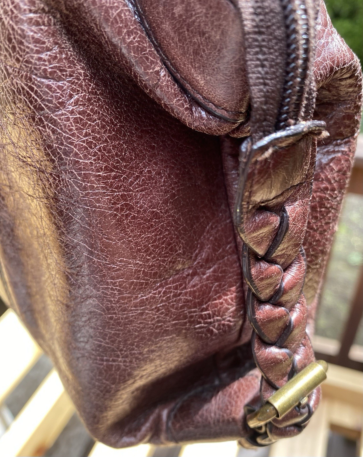 Hobo International Leather Purse Shoulder Hand Bag Brown Y2K Vtg *read