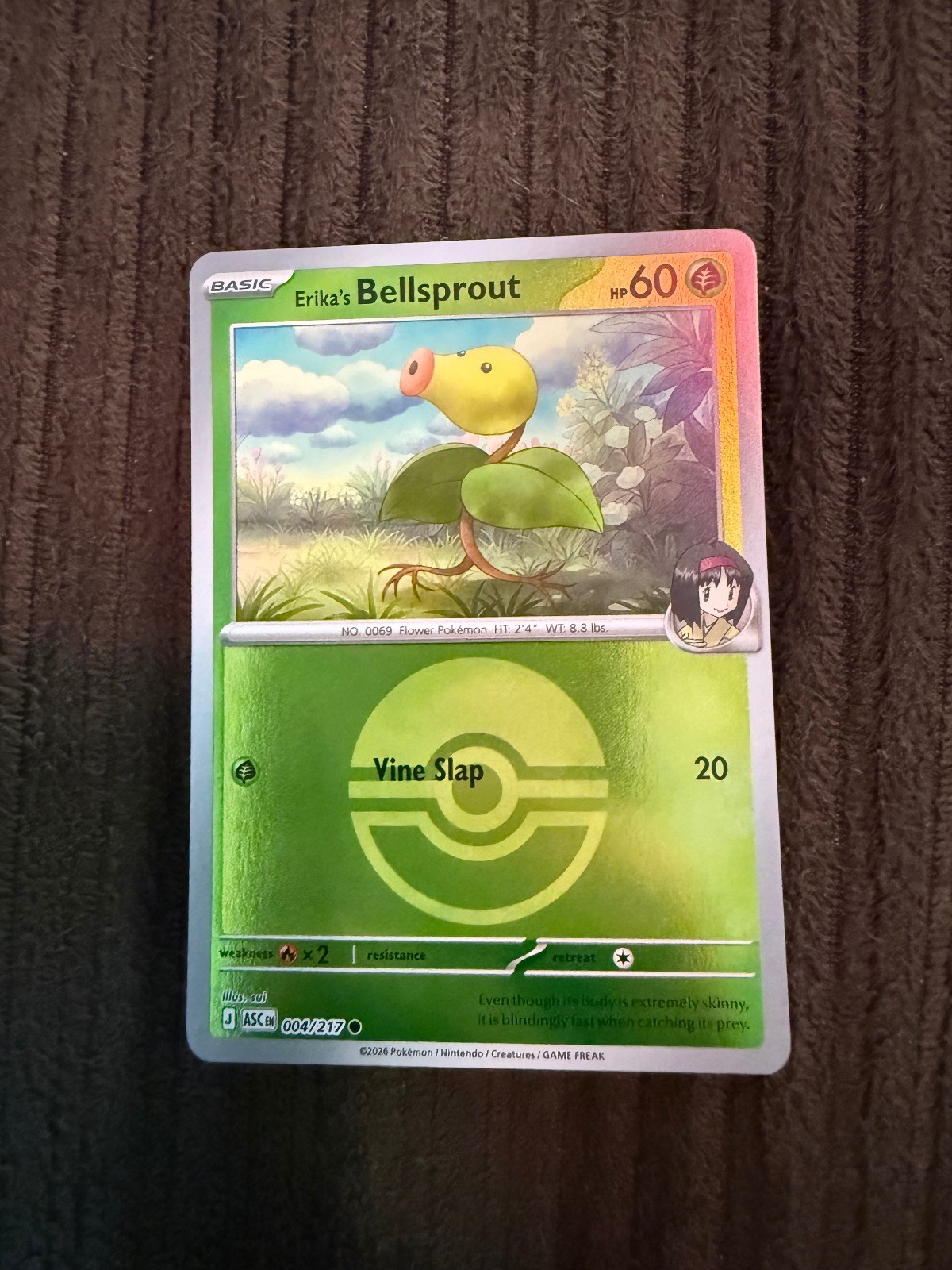 Erika's Bellsprout (Poke Ball) 004/217 Ascended Heroes Pokemon Reverse Holo NM