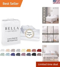 Bella Coterie Luxury Bamboo Viscose Queen Size Sheet Set  Organically Grown ...