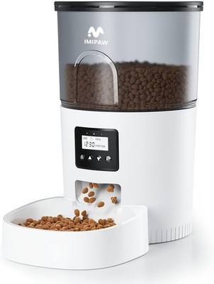 Automatic Cat Feeders 3L Timed Cat Dry Food Dispenser W/ Desiccant Bags Dual