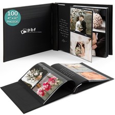 pbf Scrapbook Photo Album, Guest Book with Photo Insert, Black Scrapbook with...