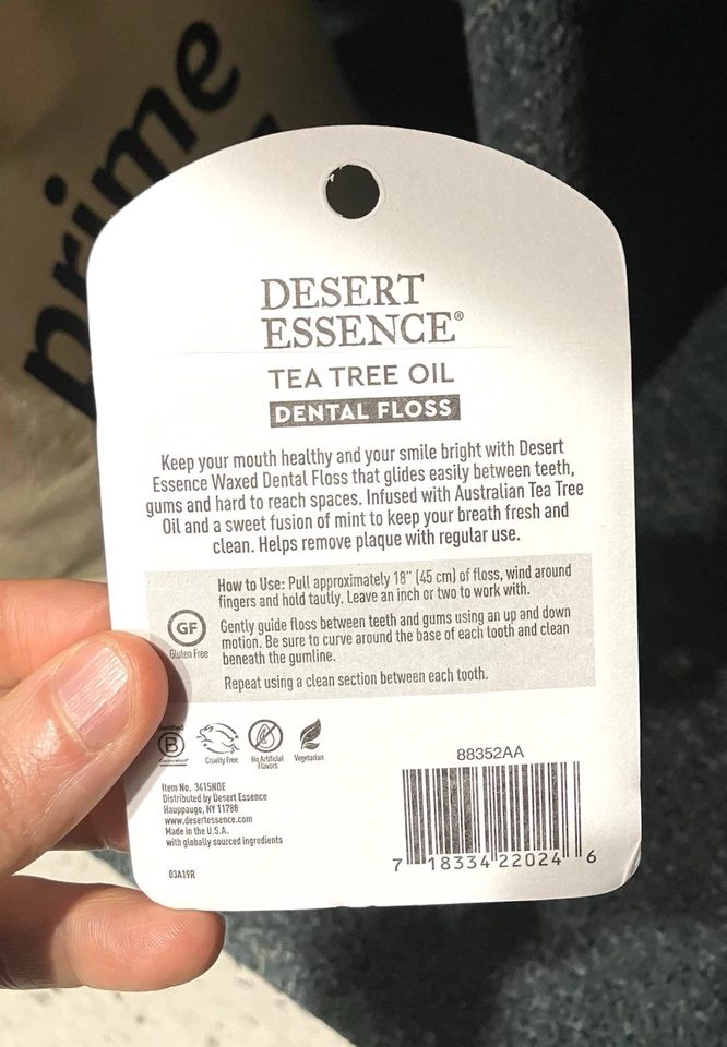 Aceite de árbol de té de esencias de postre hilo dental Foto 2 de 2