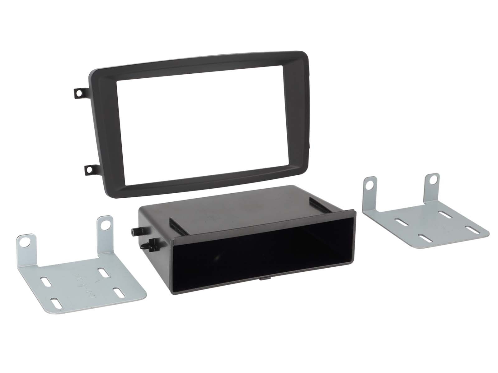 Façade d'autoradio 2-DIN fixe sans vibration pour console Mercedes noire abîmée