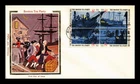US COVER BOSTON TEA PARTY BICENTENNIAL FDC SETENANT COLORANO SILK CACHET