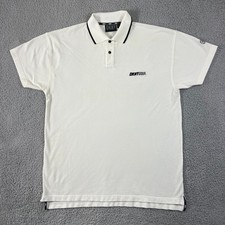 DKNY Polo Shirt Men's M White Vintage 90s USA Embroidered Logo Cotton NWOT