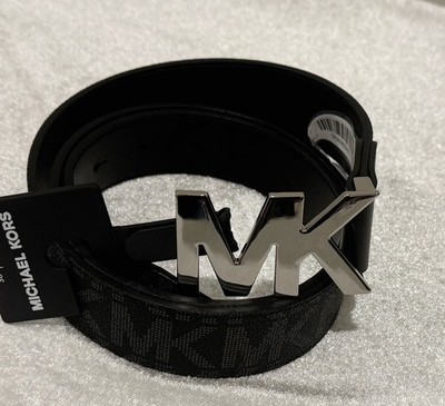 Michael Kors Silver Logo Embossed Leather Belt Michael Kors Men main image 4