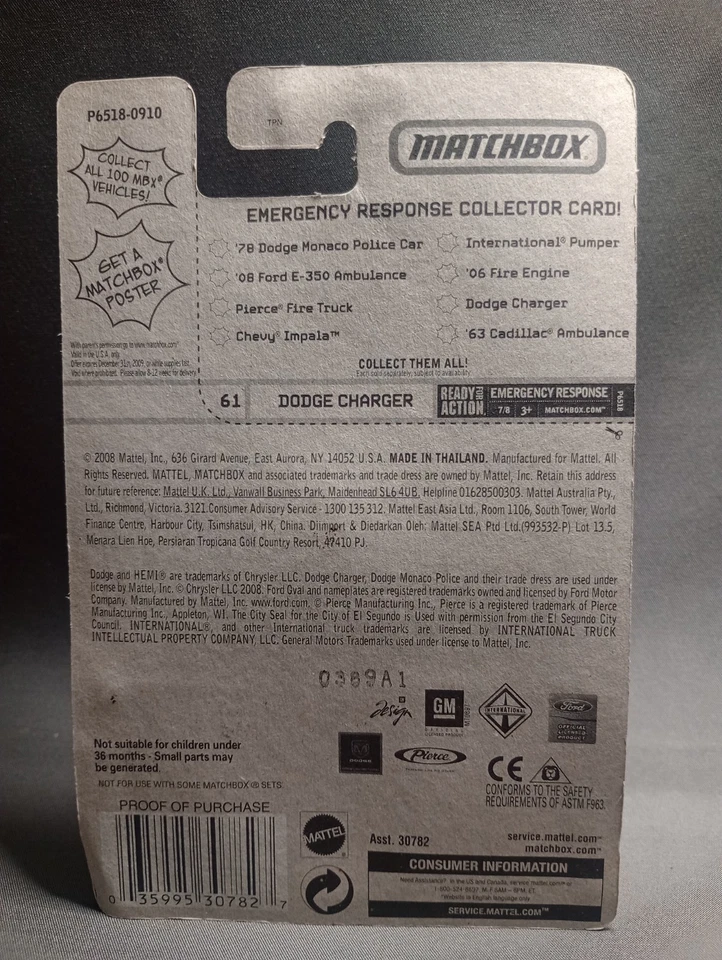 Matchbox - Dodge Charger R/T - 4 Police Variations - 2007, 2x 2009, 2010 - READ - Image 3 of 4