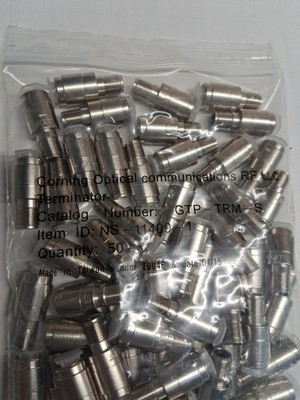 Corning GTP-TRM-S 75 Ohm RF Terminators Lot of 50 Coax Cable CATV Broadband New