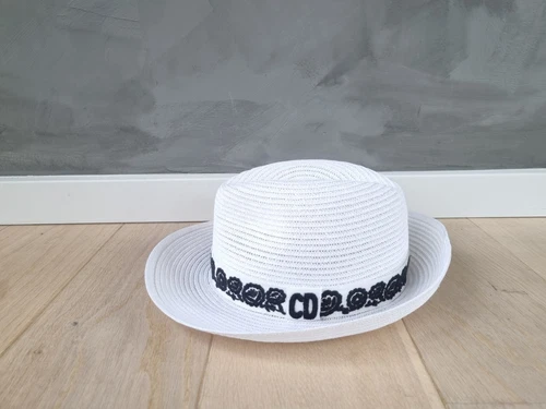 **DIOR** Chapeau Panama en Papier Blanc Taille 57