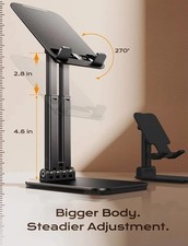 Adjustable Desk Tablet Stand Holder for 4-13 Inch Devices   Black