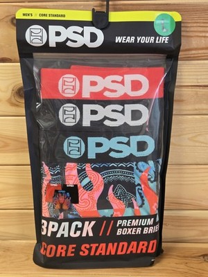 PSD 3 Pack Core Standard Premium Boxer Briefs NEW Men's LARGE (36-38)