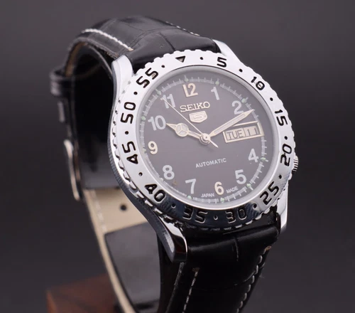 Vintage Seiko 5 Automatic 6309A Men's Wrist Watch D/D ( Fix Bezel ) Japan Made