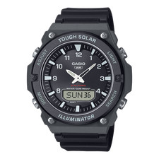 Casio AQ-S820W-1A Black Analog Solar Power Illuminator Analog Men's Sport Watch
