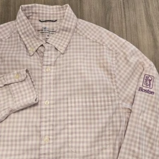 Vineyard Vines On The Go Button Down Shirt Mens Medium Purple Gingham TPC Boston