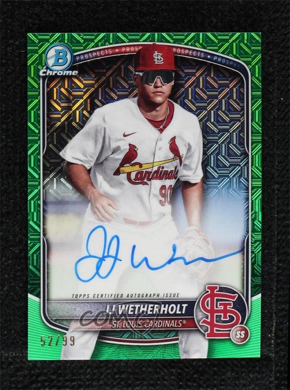 2025 Bowman Green Mojo Refractor 52/99 JJ Wetherholt #BMA-JW Auto v9t