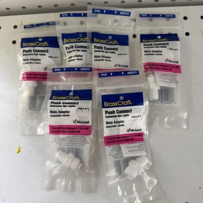 (6)BrassCraft PUSHCONNECT MALE REDUCING ADAPTE 1/4'' OD PUSH CONNECT x 1/4MIP