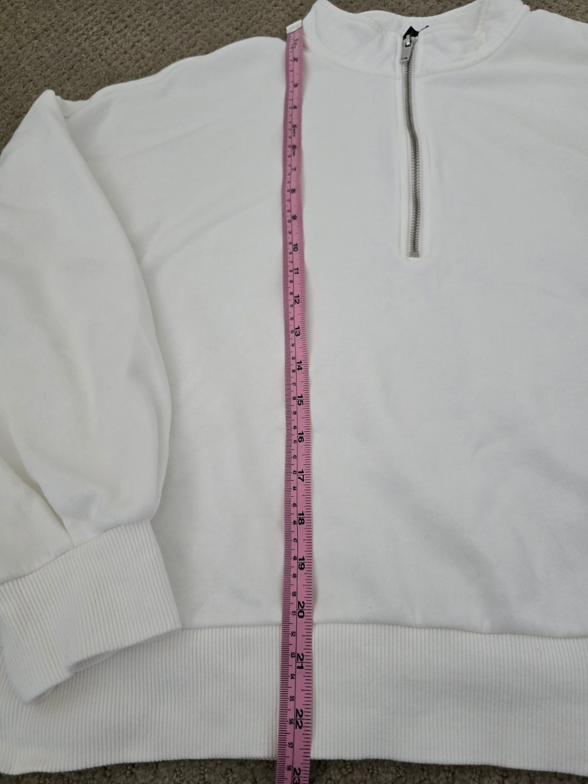 Banana republic White Cotton 1/4 Zip Cropped Sweatshirt Size L women