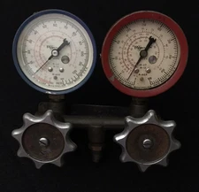 ROBINAIR HVAC AC 11692 & 11693 Manifold Twin Gauge Valve Set with Brass Fittings