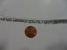 Vintage Silver Tone 1/4" Metallic Tinsel Fringe Braid - 3 Yards