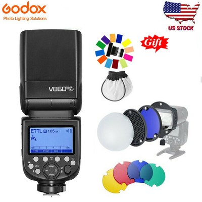 US Godox V860III-C 2.4G TTL Flash Speedlite+Magnetic Color Filters Kit For Canon