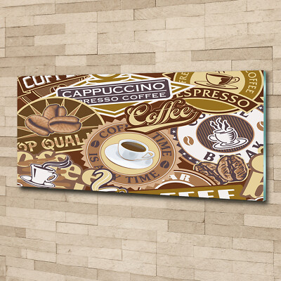 Wandbild aus Plexiglas  Druck auf Acryl 125x50 Sprüche Café