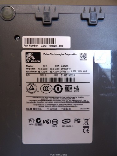 Zebra GX420T 104mm Thermal Label Printer 203dpi USB Serial - FEED BUTTON DEFECT - Afbeelding 6 van 7
