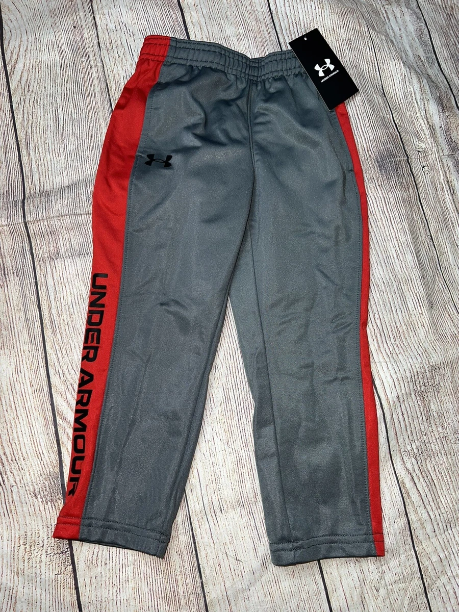 Under Armour Toddler Boys Gray Red Athletic Pants NEW