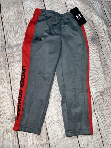 Under Armour Toddler Boys Gray Red Athletic Pants NEW - Picture 1 of 2