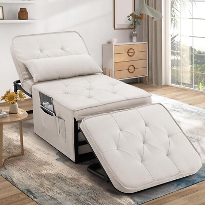 4 in 1 Convertible Sofa Bed Multi-Function Folding Ottoman w/Adjustable Backrest