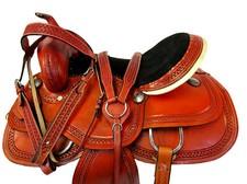 WESTERN COWGIRL SADDLE TRAIL HORSE 16 15 BARREL RACING PLEASURE LEATHER TACK SET