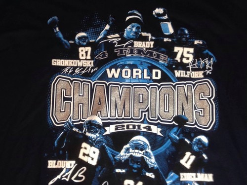 Vintage 2014 Patriots Championship Tee Shirt Blue Size XL New NFL - Picture 6 of 12