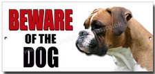BOXER "BEWARE OF THE DOG" METAL SIGN,DOG BREEDS,SECURITY SIGN.