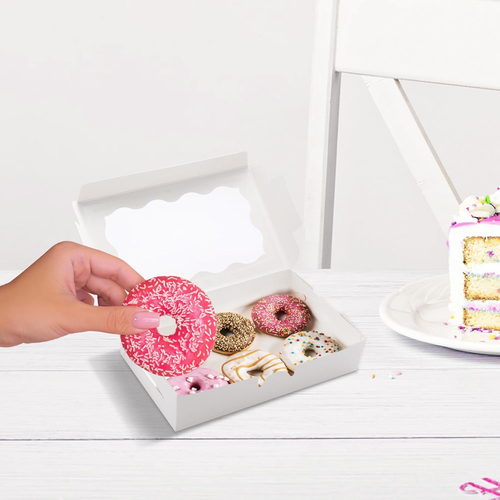 60 Pcs Cookie Boxes, 7X4.3X1.5In White Bakery Boxes with Window, Treat Boxes. - Picture 6 of 12