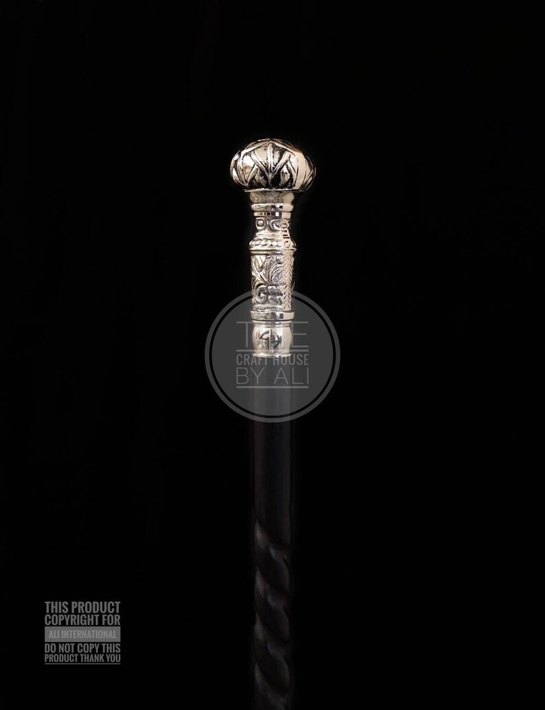 Designer Solid Silver Brass Head Handle Victorian… - image 2