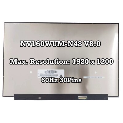 NV160WUM-N48 V8.0 1920×1200 FHD+ IPS 30Pins 60Hz 16.0