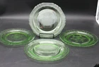 Vintage Hazel Atlas Florentine 1 Green Salad Plates 8.5" Set of Four