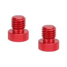 CAMVATE Aluminum Alloy M12 Male to 1/4"-20 Female 15mm Rod Plug (Red, 2-Pack)